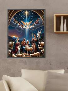 1 Set de Pintura de Diamantes 5D de 30-40 pulgadas sin marco, decoración del espacio de Jesús, regalo sorpresa - Multicolor - Ver 7