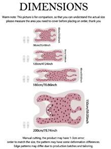1pc Pink Leopard Shaped Rug, Lovely Animal Print Carpet, Creative Design Bedroom Floor Mat, Comfortable Soft Floating Window Cushion, Non-Fading And Washable Foot Pad, For Bedside Accessories Living Room Sofa Balcony Home Decor