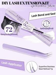 720PCS D Curl Lash Clusters Kit - 30D 40D/60D 80DLash Clusters 9-18MM Eyelash Clusters Lash Extension Kit Natural Wispy Eyelash Extension Kit Lashes Clusters With Lash Bond&Seal Lash Brush And Tweezer