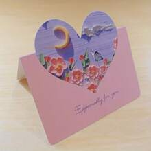 20pcs Heart And Moon 3D Greeting Cards, Floral, Holiday, Teacher's Day, Chinese Valentine's Day, Spring Back To School,Back To School,School Supplies