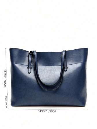 European & American Fashion Oil Skin Women's Tote Bag, Large Capacity Casual Minimalist Style Gift For Promotion On , Suitable For Office Ladies, College Students, Working Class, Eye-Catching Work Bags For Women