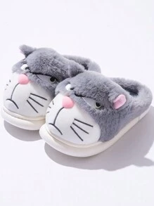 Women's Thermal Slippers, New Cute Cat Design, Warm & Comfortable, Thick Bottom Couple Indoor Slippers, Winter