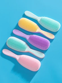 1 pieza Peine con cojín de aire de primavera, desmontable, con función de masaje del cabelludo, funciona tanto en seco como en húmedo para desenredar el cabello y evitar nudos, compacto y conveniente, útiles para volver a la escuela