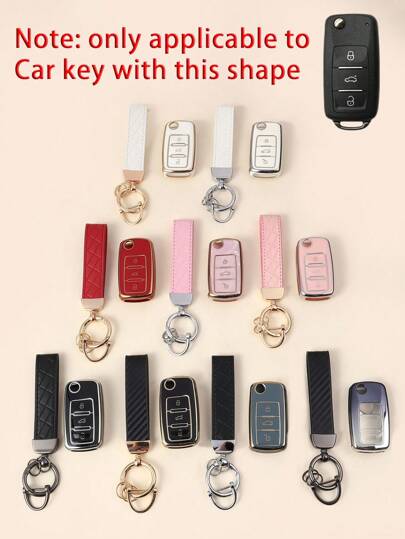 1 قطعة غطاء مفتاح السيارة من التي بي يو الناعم متعدد الألوان، مناسب لمفتاح السيارة قابل للطي ذي الأزرار الثلاثة ، يصلح لسيارات بورا، ماجوتان، تيجوان، لاماندو، لافيدا، تورنا (الرجاء التحقق من شكل المفتاح قبل الطلب، المزيد من طرازات المفاتيح متوفرة في المتجر)