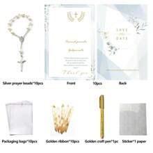 20/10pcs Baptism Favor Cards With Rosaries Birthday Baptism Christening Decor For Your New Born