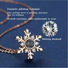 Projection Necklace Custom Photo Necklace Christmas Snowflake Necklace Girlfriend's Mother Christmas Gift