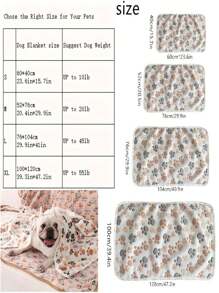 3pcs/Set Pet Fleece Blanket, Dog Bed Mat, Warm Fur Blanket