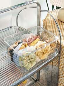 1 Pack, 1pc/3pcs Hair Accessories Storage Box, Desk-Top Large Capacity Jewelry Box, Student Hair Band Scrunchie Dust-Proof Transparent Vanity Organizer, Travel Miscellaneous Storage Box - Clear - View 6