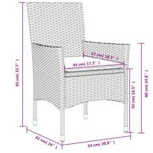 Ensemble de salle à manger de jardin en rotin noir avec 9 pièces et coussins, mobilier d'extérieur