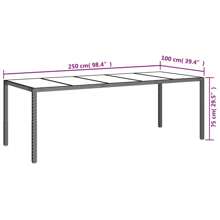 Ensemble de salle à manger de jardin en rotin noir avec 9 pièces et coussins, mobilier d'extérieur