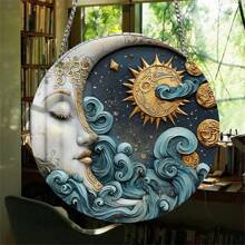1 pièce Décoration murale vintage en acrylique coloré en forme de croissant de lune, ornement à suspendre pour la maison et la chambre, décoration étoile/lune/croissant, décoration d'intérieur, décoration murale