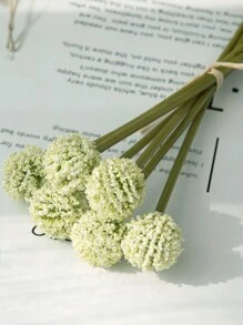 人造蒲公英花，人造蒲公英花球植物，人造球菊花，塑料花灌木假草婚礼室内室外家庭花园阳台中心装饰家庭办公室咖啡馆派对 - 白色 - 查看 6