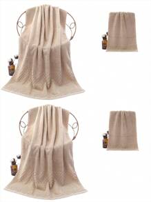 1 Pc Khaki Bath Towel, Simple Abstract Pattern, Rectangular 26.92" X 53.84" Adults Swimming/Shower Wrap Or Face/Hand Towel 13.07" X 28.84", Quick Dry Absorbent Soft Non-Fading, Suitable For Bathroom, Hotel, Gym, Travel, Holiday Gift, Outdoor, Salon, Barbershop, All Seasons Home Bathroom Decor Fall Decor Back To School For Beauty Salon Home Bathroom Shower Towels For Beaty Salon, Hotel Sports,Home Essentials, Towel, Skin Care Bath Towel Sheet