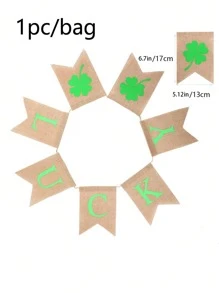 Steag decorativ pentru coadă norocoasă a festivalului irlandez - 1 buc, decorațiune pentru ușă cu trifoi irlandez, decorațiune pentru verandă, bun venit la agățat, logo-ul verde cu trifoi de Ziua Sfântului Patrick, potrivit pentru pereții sălii de clasă, casa, curtea interioară și exterioară