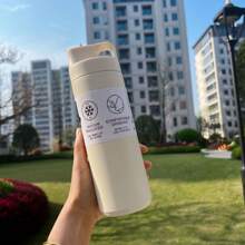 1 pieza Vaso con pajita de 550ML/18OZ, vaso térmico aislado al vacío de acero inoxidable 304 con tapa, taza de viaje portátil, botella de agua para exteriores y camping