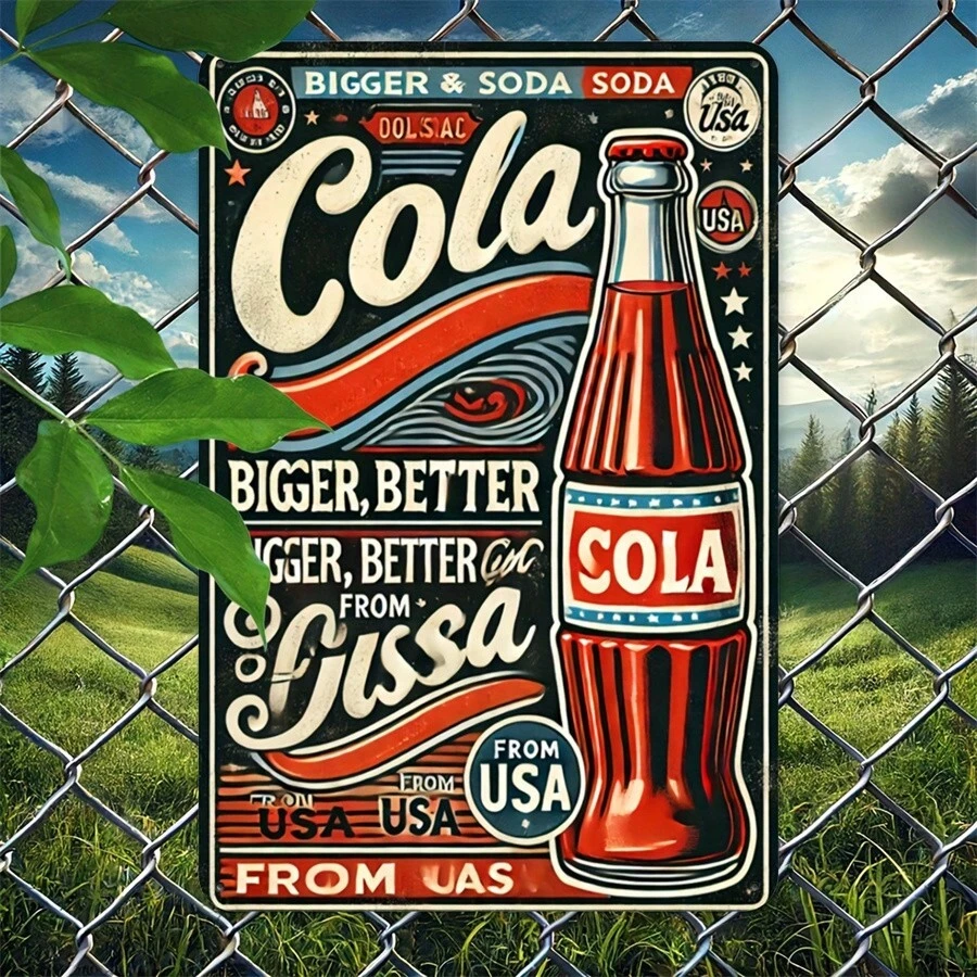 Vintage Soda Water Metal Sign 20.32x30.48cm - Perfect For Cafes, Kitchens, Bars & Home Decor Ideal Wall Art Gift For Garden & Outdoor Spaces