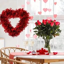 2 peças de guirlanda multicolorida para decoração de dia dos namorados, artigos para festa em formato de coração, decoração de parede, decoração de porta com cena de festival, dia dos namorados, decorações para dia dos namorados, presentes para dia dos namorados, decoração para casa, decoração de quarto, decoração de parede