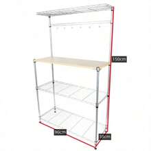 Four-Layer Microwave Oven Rack, Metal Rack Factory Microwave Oven Small Kitchenware Storage Rack - Silver - View 2