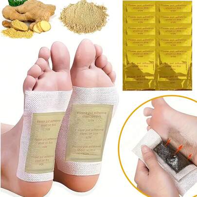 100 片装天然艾草足贴，用于足部排毒和护理