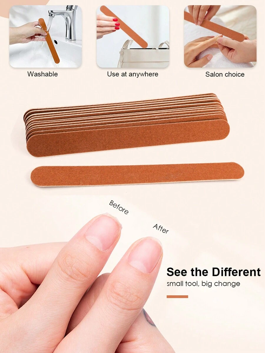 100/180目指甲锉，砂纸指甲锉，专业美甲修脚美容工具，5/10/20件套指甲锉套装，适合家庭和美甲沙龙使用，指甲护理工具，美甲用品，化妆工具