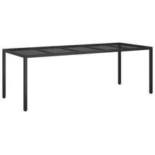Ensemble de salle à manger de jardin en rotin noir avec 9 pièces et coussins, mobilier d'extérieur