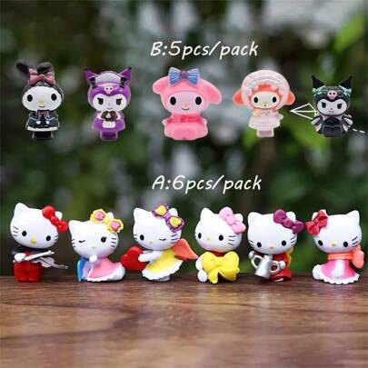 5/6 件收藏品小雕像 - PVC，独特设计，非常适合送礼和装饰，万圣节和圣诞节的理想选择