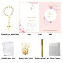 20/10pcs Baptism Favor Cards With Rosaries Birthday Baptism Christening Decor For Your New Born