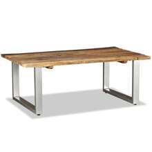 Solid Reclaimed Wood Coffee Table 100x60x38 Cm Rustic Home Furniture Natural Finish - Brown - View 2
