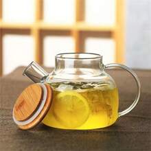 Minimalist Bamboo Lid Glass Teapot, Kitchenware - Transparent Color - View 13