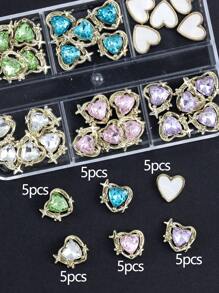 30 Pieces Per Box Of Nail Art Nail Accessories, Three-Dimensional Nail Art Set, Pink, Blue, White, Fairy Stick, Beautiful Girl Series, Sparkling Gemstone Crystal Diy Nail Products Nail Supplies Nails Nail Charms