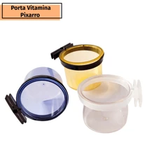 2 Porta Vitamina Comedouro Acrilico Trava Especial Calopsita Pixarro Trinca Ferro Birds Vitamin Holder - Azul - Visão 2
