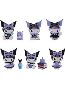 Sanrio 6pcs Sanrio Kuromi PVC Blind Box Statues, Used For Home Decoration, Desk And Computer Desk Decoration, And Holiday Party Decoration. Best Gifts Birthday Graduation
