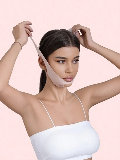 1pc Pink Thin Elastic Women's Face Sleeping Face Mask Strap, Suitable For Everyday Wear