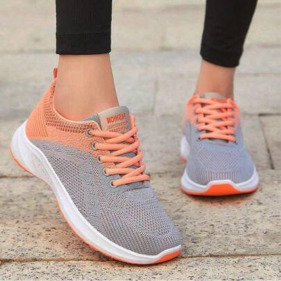 女士步行网球鞋一脚蹬记忆泡沫轻便休闲运动鞋透气网球鞋适合健身房旅行工作