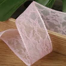 复古双层蕾丝薄纱丝带、服装、太阳帽礼盒花卉装饰蝴蝶结 DIY 发饰装饰情人节 - 彩色 - 查看 12