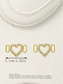 2 Peças Encantos elegantes de liga oca para sapatos, decorados com brilhantes cristais e pérolas falsas, adequados para botas e tênis