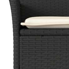 Ensemble de salle à manger de jardin en rotin noir avec 9 pièces et coussins, mobilier d'extérieur