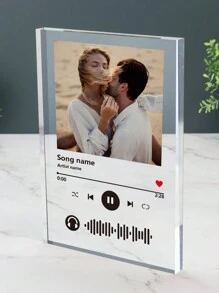 1件定制亚克力音乐牌匾带支架，可作相框、肖像礼品、个性化情侣礼物、父亲节、母亲节、毕业典礼、周年纪念、全家福、卧室/客厅装饰、情人节装饰、周年纪念、婚礼、母亲节、青年节、生日、父亲节、毕业典礼、送给他的理想礼物、周年纪念、情人节、母亲节、婚礼、乔迁之喜、营造温馨氛围、秋季家居焕新、圣诞节装饰、家庭和谐、办公室装饰、优雅客厅、家居装饰客厅 - 彩色 - 查看 6