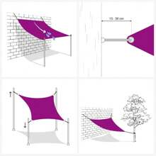Outdoor Sunshade Sail Rectangular Cream Oxford Fabric 2x5m UV Canopy - White - View 4