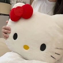 Sanrio 1 Hello Kitty Cute Cat Head Plush Pillow Sofa Bedhead Cushion Car Pillow Napping Pillow Birthday Gift(Random Opening Zipper Method)Valentine's Day, Easter, Birthday Gifts, 2025 New Year