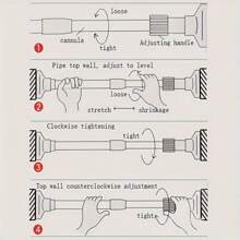 FEPK 1 件装多功能可调节伸缩窗帘杆,安装简便,适用于浴室、厨房、窗台、阳台、客厅,可用作浴帘杆、门帘杆、衣柜支撑杆、晾衣绳等。浴室配件,浴室工具 - 彩色 - 查看 5