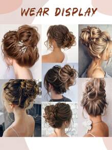 Chignon con fermaglio a pinza in capelli sintetici ricci, resistente al calore, con boccoli naturali, fermagli per extension capelli, colori nero, marrone, biondo, adatto per l'uso quotidiano, 40g 1 pezzo