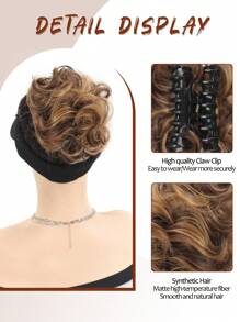 Chignon con fermaglio a pinza in capelli sintetici ricci, resistente al calore, con boccoli naturali, fermagli per extension capelli, colori nero, marrone, biondo, adatto per l'uso quotidiano, 40g 1 pezzo