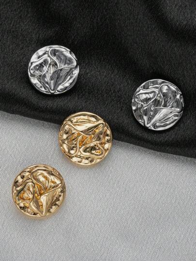 10 قطعة/عبوة أزرار دائرية معدنية فاخرة مجعدة غير متماثلة، لتزيين المعاطف والسترات والقمصان والبدل والزي المدرسي والسترات، إكسسوارات خياطة من السبائك المعدنية لملابس ال- DIY والأحذية والحقائب