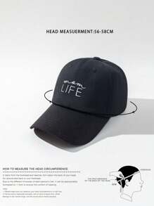 1pc Unisex Y2K Mom Life Embroidered Letter Washed Breathable Fashion Versatile Baseball Cap, Suitable For Casual Everyday Wear,Summer,Beach,Hat,Holiday,Travel - Full Black - View 4