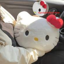 Sanrio 1 Hello Kitty Cute Cat Head Plush Pillow Sofa Bedhead Cushion Car Pillow Napping Pillow Birthday Gift(Random Opening Zipper Method)Valentine's Day, Easter, Birthday Gifts, 2025 New Year