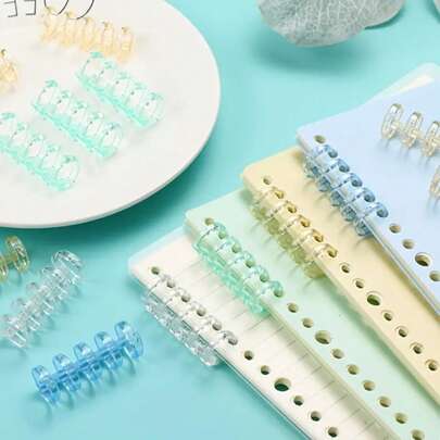 10/20 Segmentierte 5-Loch-Ordner in Morandi-Farbe zum DIY-Aufbewahren von losen Blättern, einfache Kunststoff-Notizbuchseitenklammern