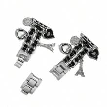 1pc Women's Stainless Steel Metal Eiffel Tower Style Watch Band Compatible With 38/40/41/42/44/45/49mm Ultra/SE/8/7/6/5/4/3/2/1 - Silver - View 3