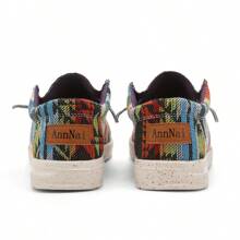 AnnNai 全新花卉印花时尚百搭女士休闲舒适柔软乐福鞋 - 橘色 - 查看 4