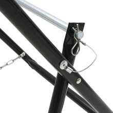 Heavy Duty Hose Trolley 48cm Powder Coated Steel Holds 45kg Garden Watering Equipment Transporter - 黑色 - 查看 6